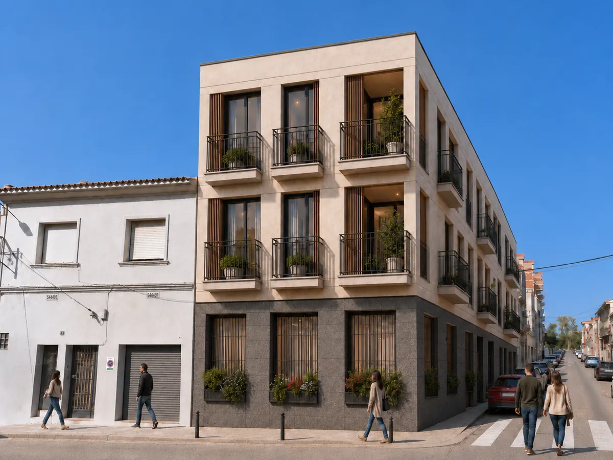 Render del edificio proyectado en Sant Tomàs, Terrassa