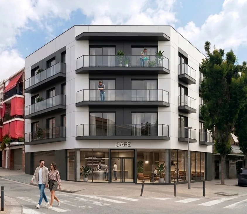 Render del edificio proyectado en Sant Tomàs 19, Terrassa